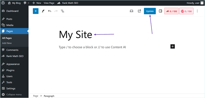 How To Update A Homepage H1 Header Tag