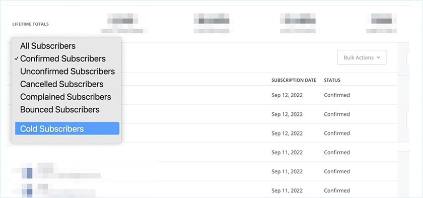 Subscriber Lists By Status
