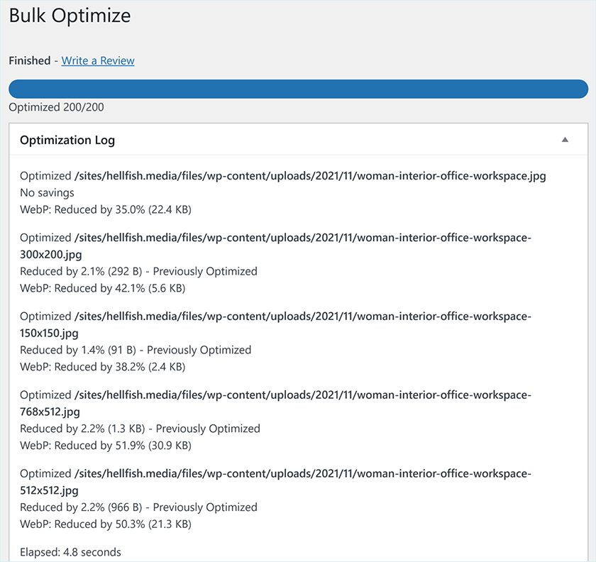 Webp Ewww Bulk Optimizer Log 1.png