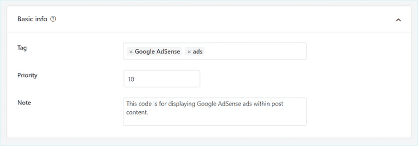 Add Tags For Ad Code