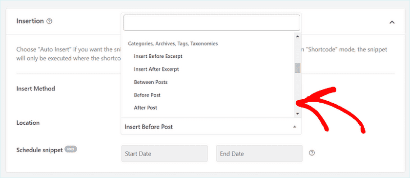 Auto Insert Locations Wpcode