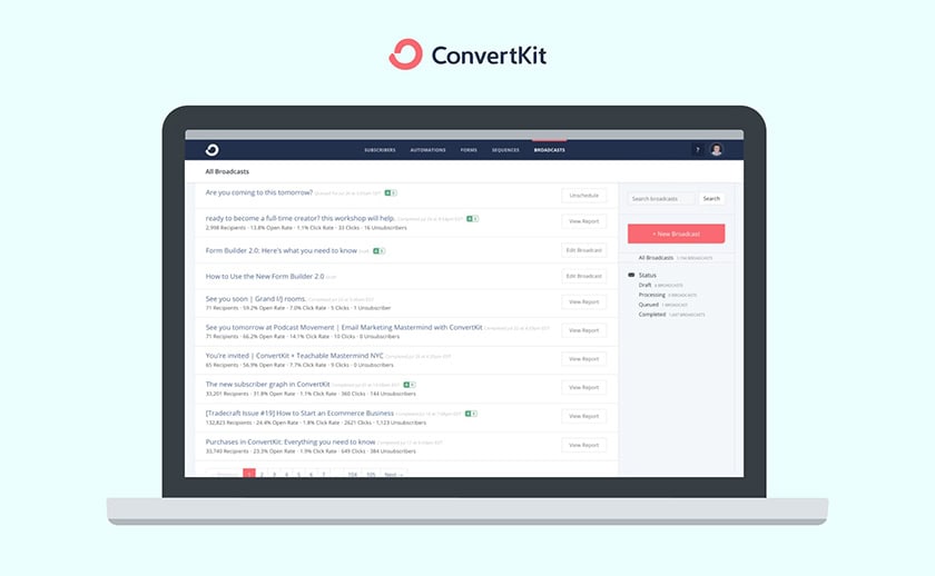 Convertkit Broadcasts
