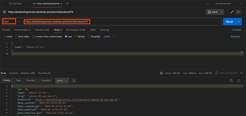 Edit Product Woocommerce Api