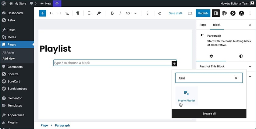 How To Create Presto Playlist