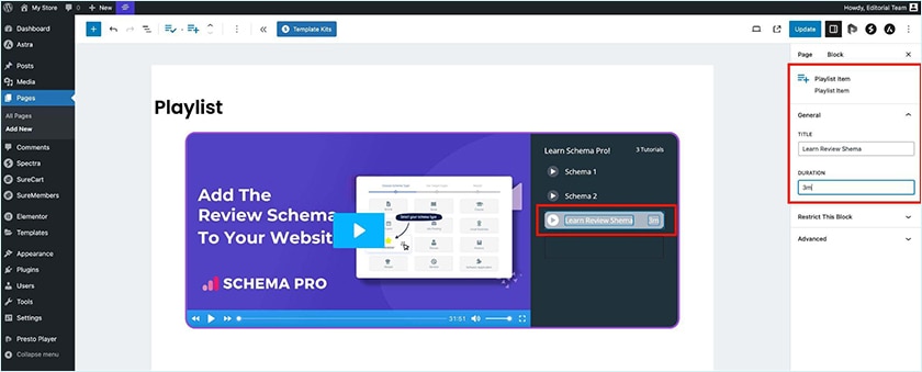 Playlist Item Customization