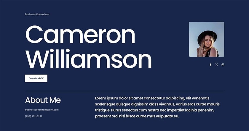 Business Cv Landing Page