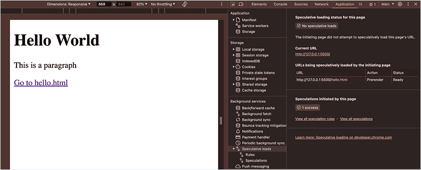 Inspect Speculation Rules