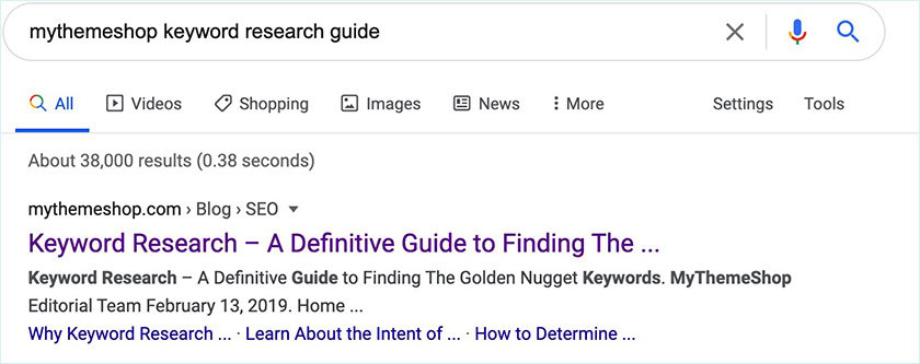Keyword Reasearch Example
