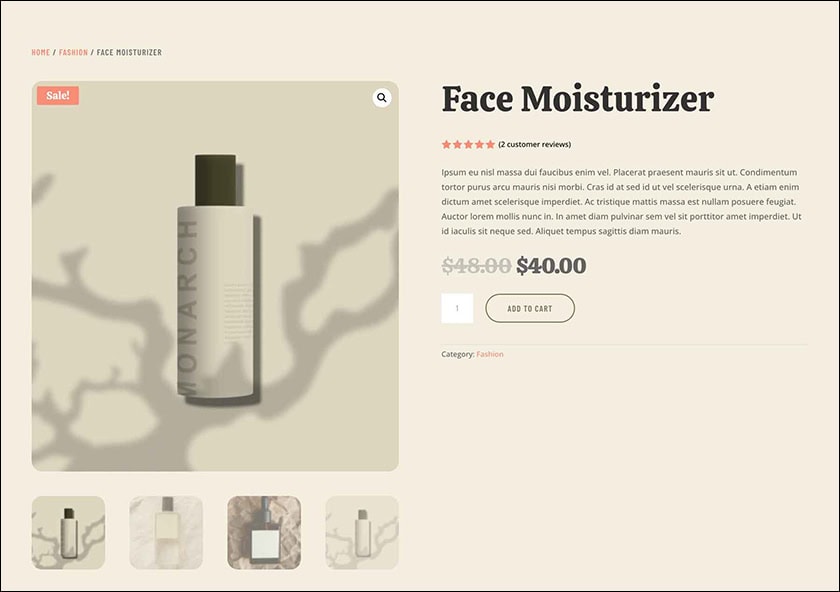 Skin Care Product Page